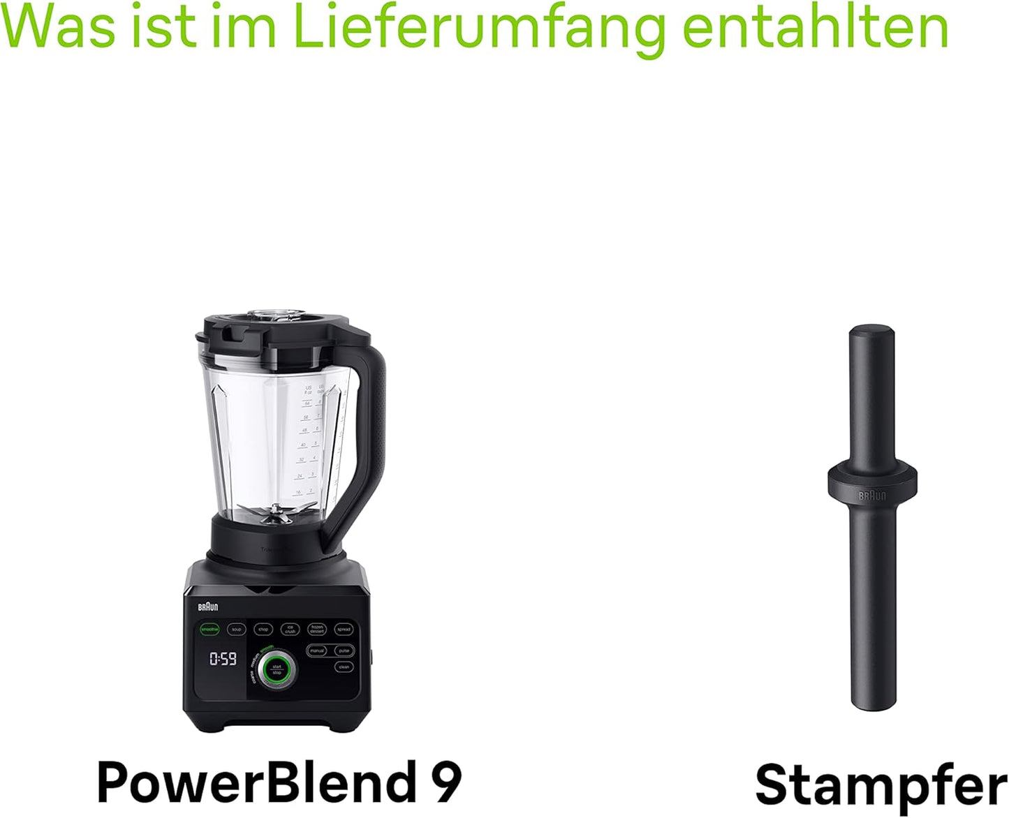 Braun PowerBlend 9 JB9040BK Hochleistungsmixer – Schwarz