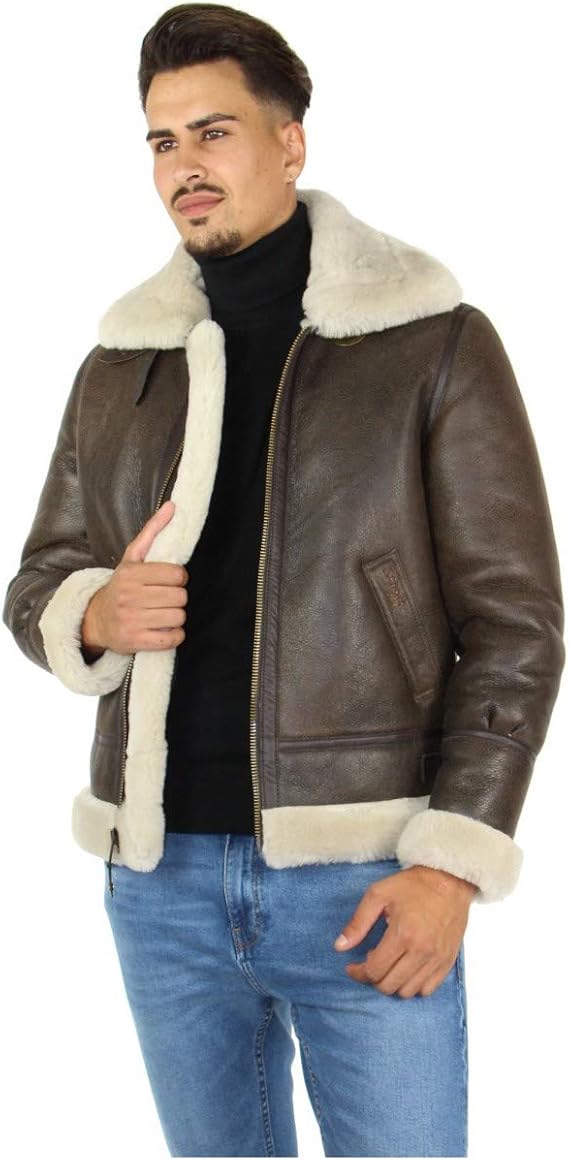 Schott NYC Herren Lammfelljacke Lc1259 – B-3 Bomberjacke