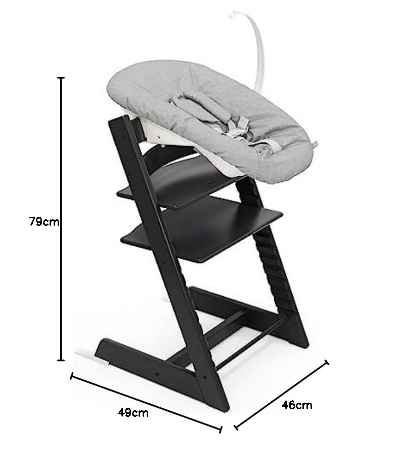 Stokke TRIPP TRAPP® Hochstuhl Schwarz inkl. Newborn Set – Die Komplettlösung ab der Geburt