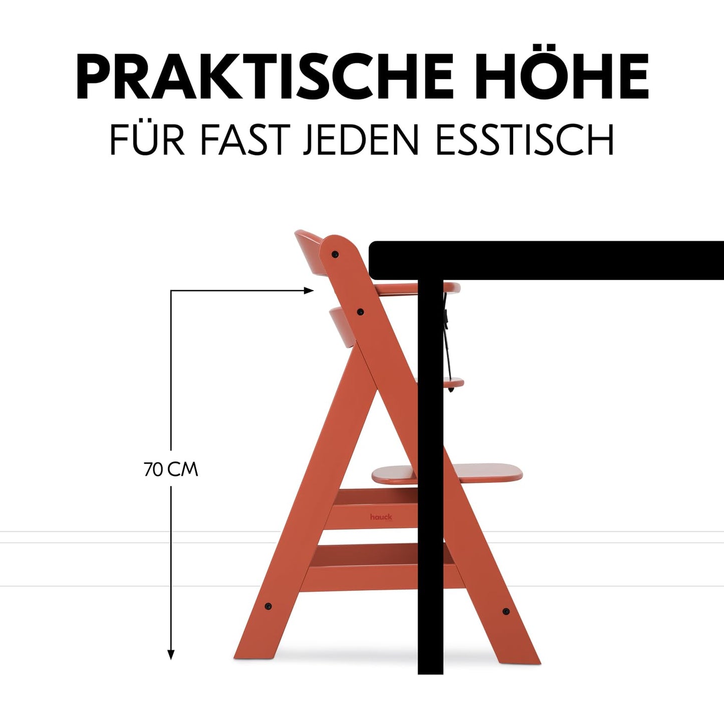 Hauck Alpha + Hochstuhl Kork – Mitwachsender Holzstuhl aus Buchenholz