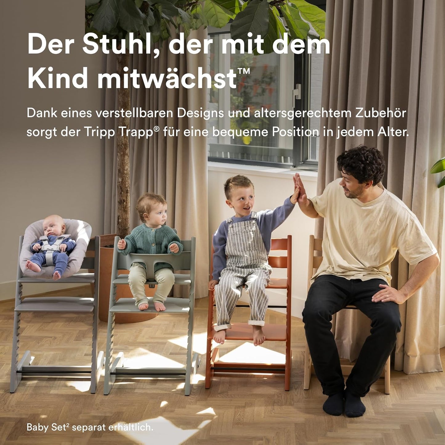Stokke TRIPP TRAPP® Hochstuhl Schwarz inkl. Newborn Set – Die Komplettlösung ab der Geburt