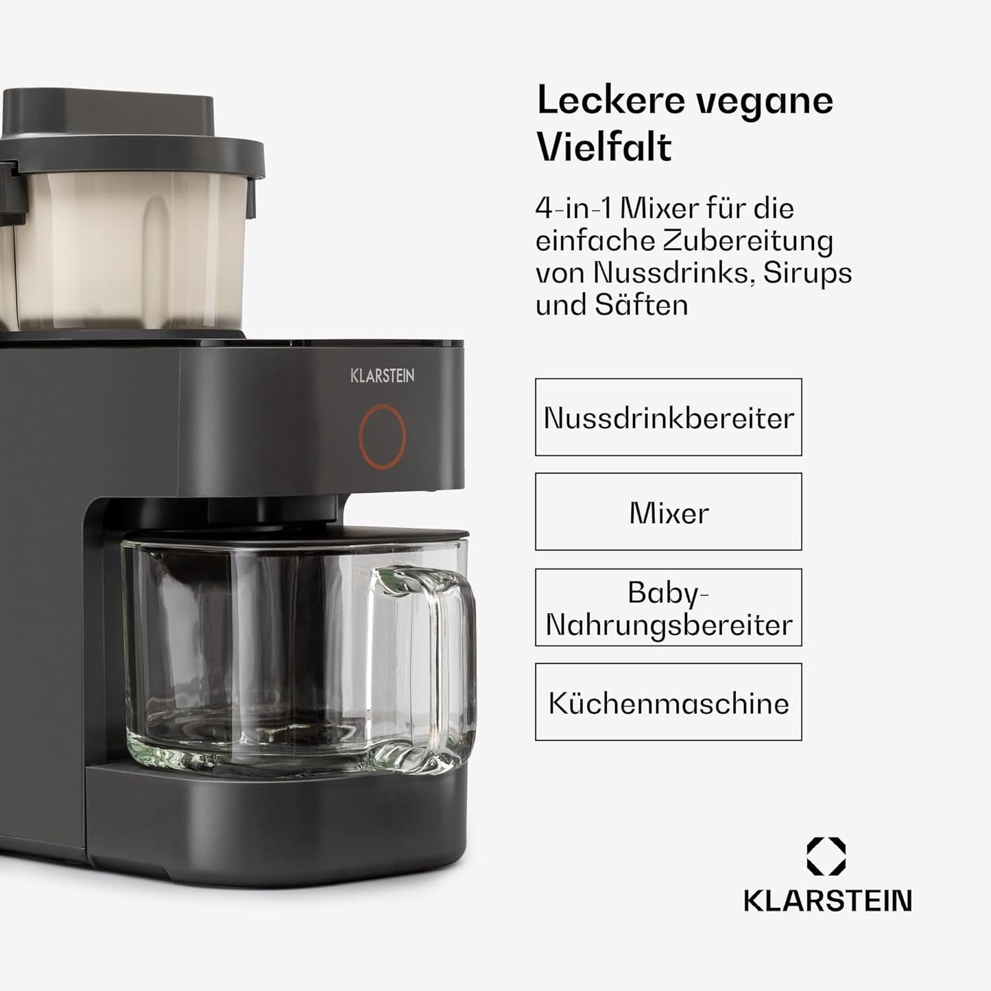 Klarstein Standmixer und Pflanzenmilchbereiter – Schwarz