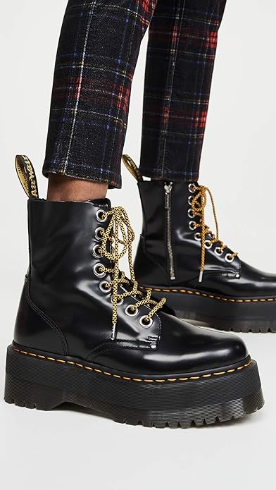 Dr. Martens Vegan Jadon Max – Damen Plateau-Boots in Schwarz