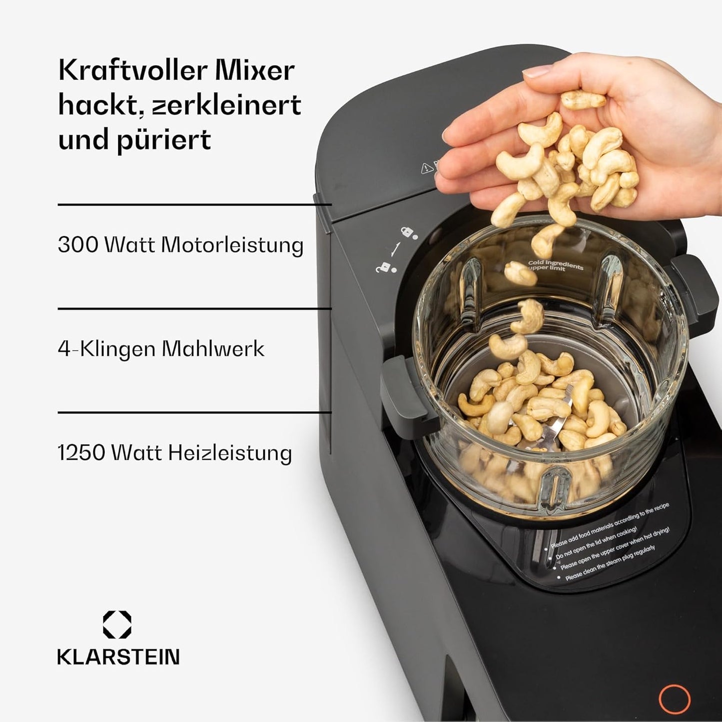 Klarstein Standmixer und Pflanzenmilchbereiter – Schwarz