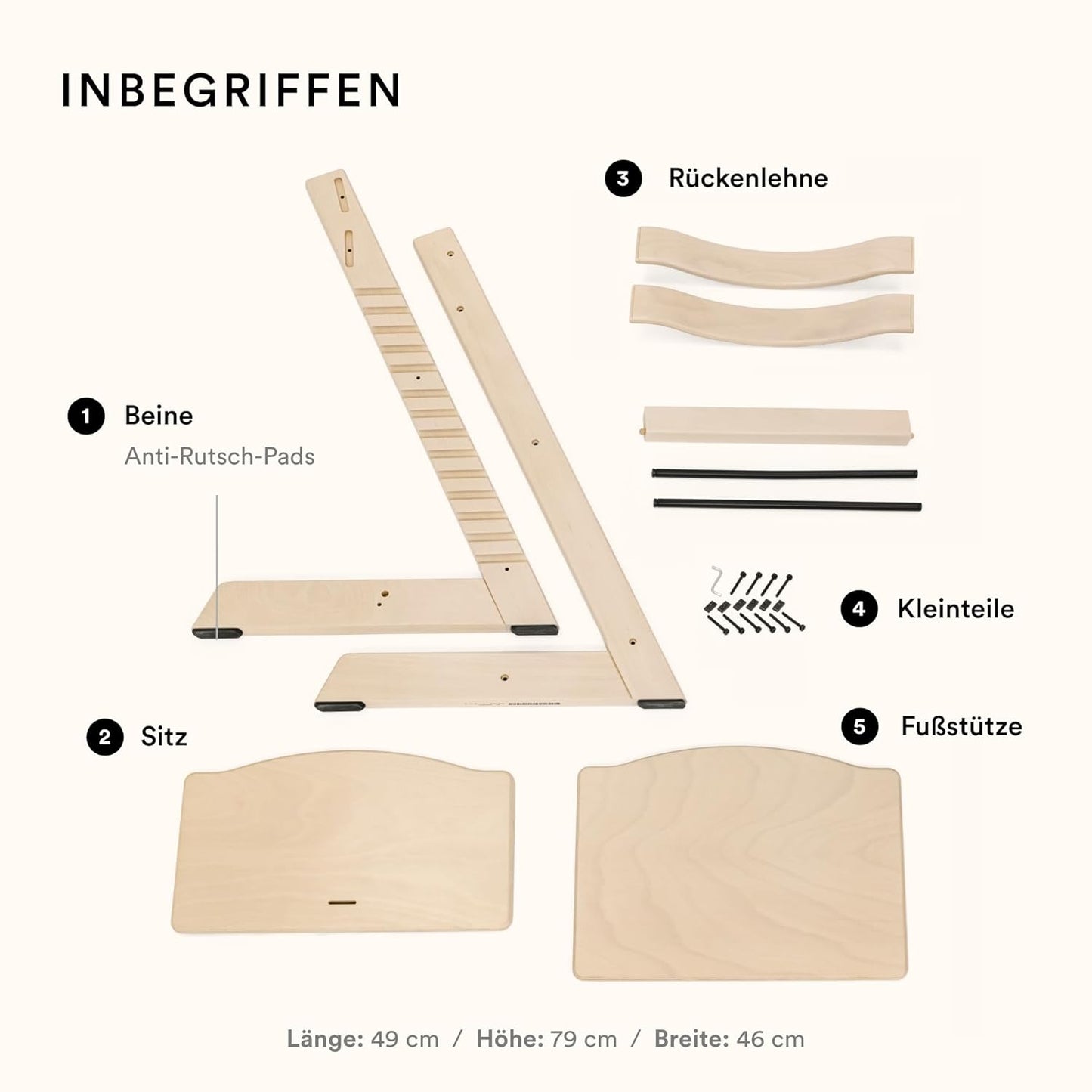 Stokke TRIPP TRAPP® Hochstuhl Schwarz – Der mitwachsende Klassiker aus Buchenholz