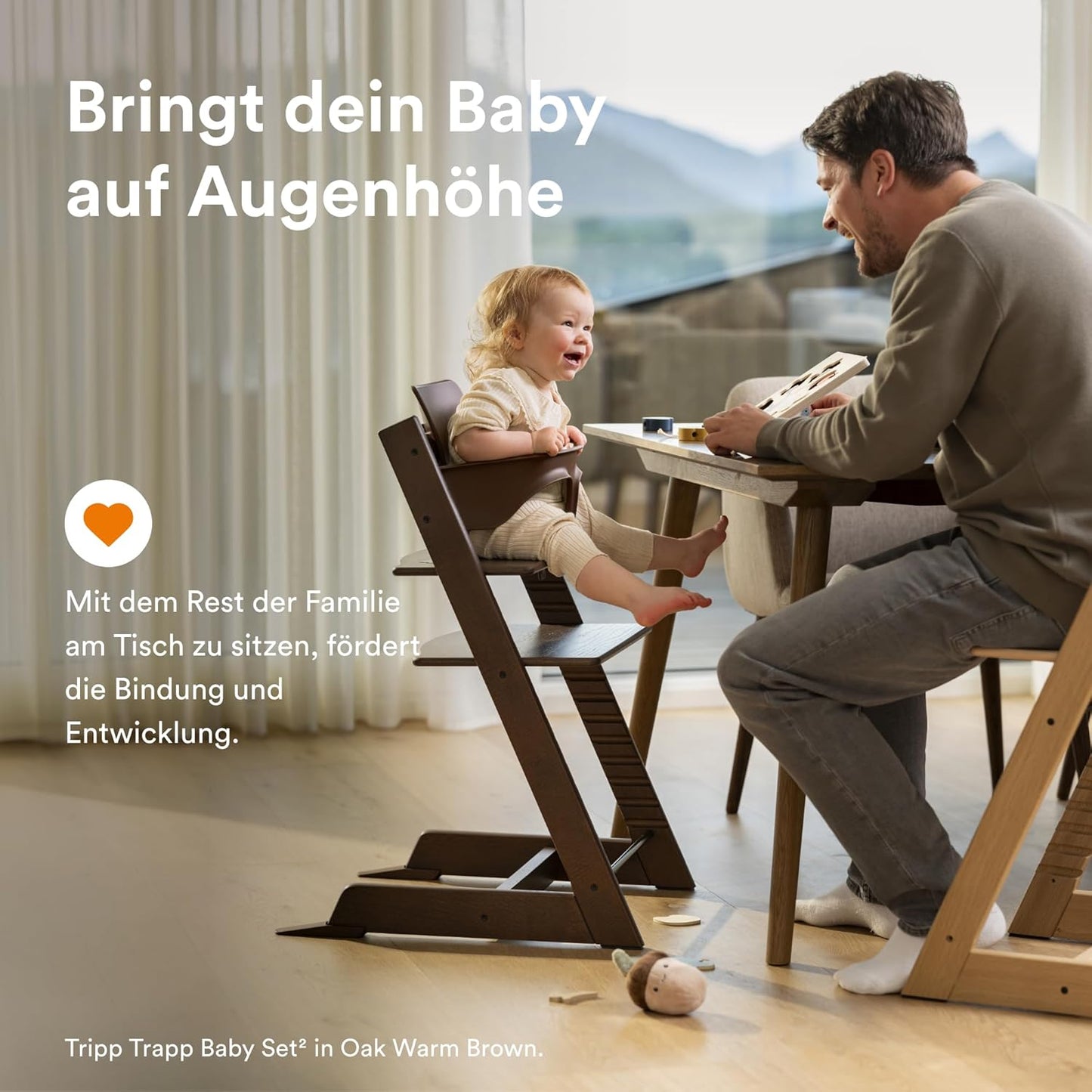 Stokke TRIPP TRAPP® Hochstuhl Fjord Blue inkl. Baby Set – Das mitwachsende Komplettset