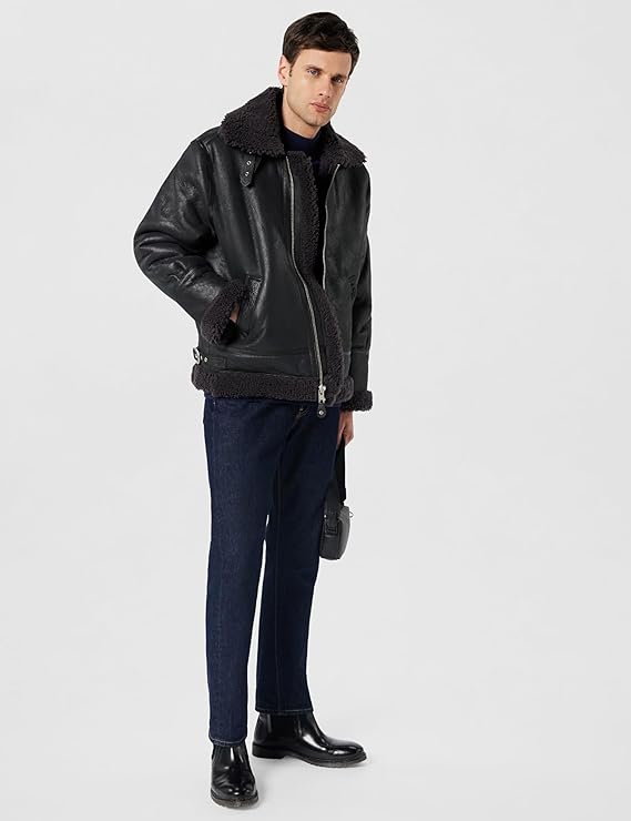 Schott NYC Herren Lammfelljacke Lc1259 – B-3 Bomberjacke