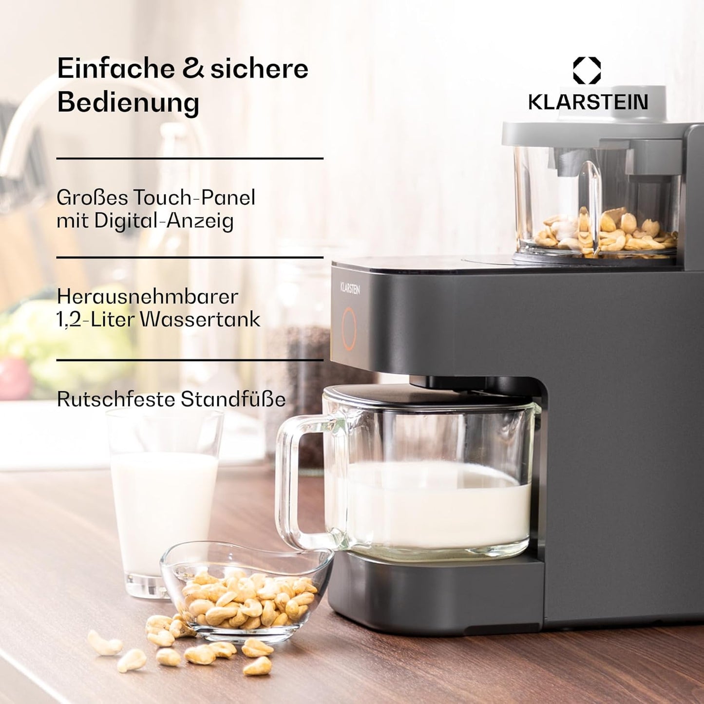 Klarstein Standmixer und Pflanzenmilchbereiter – Schwarz