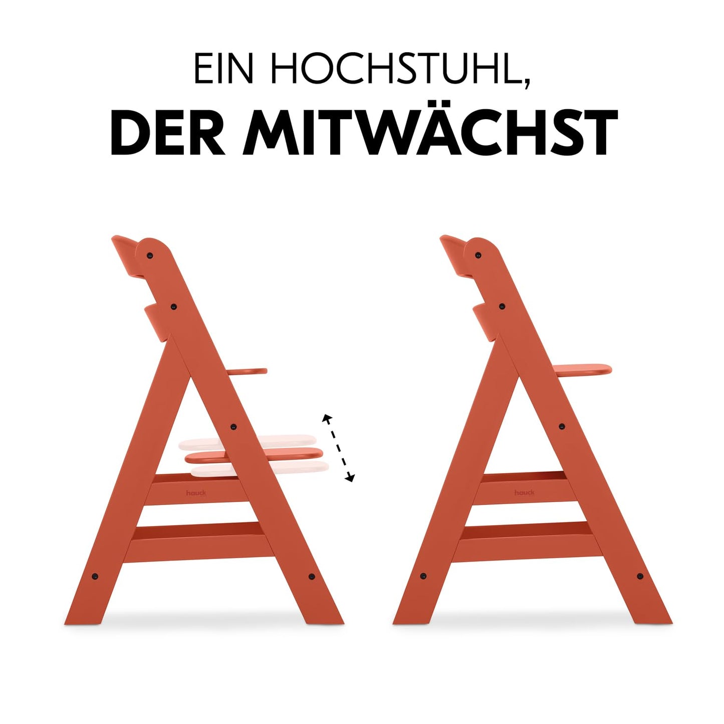 Hauck Alpha + Hochstuhl Kork – Mitwachsender Holzstuhl aus Buchenholz